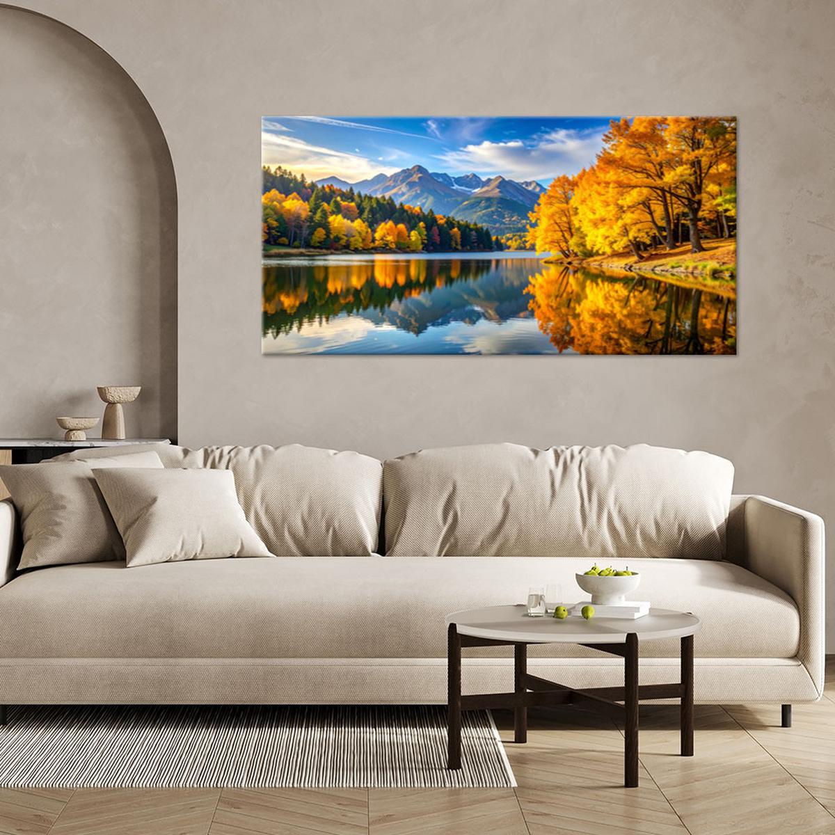 LEINWANDBILD Landschaften 80x40cm - Gelb, Textil (80/40cm) - Feeby