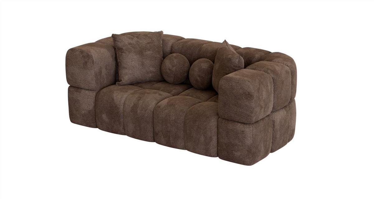 SOFA 2-sitzer Vega - Dunkelbraun, Holzwerkstoff/Textil (200/77/103cm) - Fun Möbel