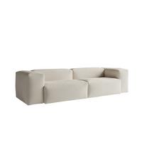 SOFA CELESTE Cremeweiß Cord - Creme/Schwarz, Kunststoff/Textil (302/72/114cm) - KAWOLA
