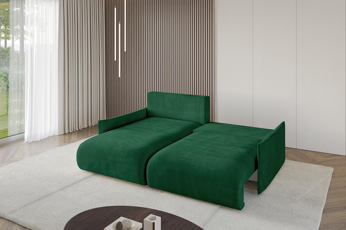 ECKSOFA Ottomane links ONESK-L-v1 216x177x72 Grün Velours - Grün, Holzwerkstoff/Kunststoff (216/177cm) - ALTDECOR