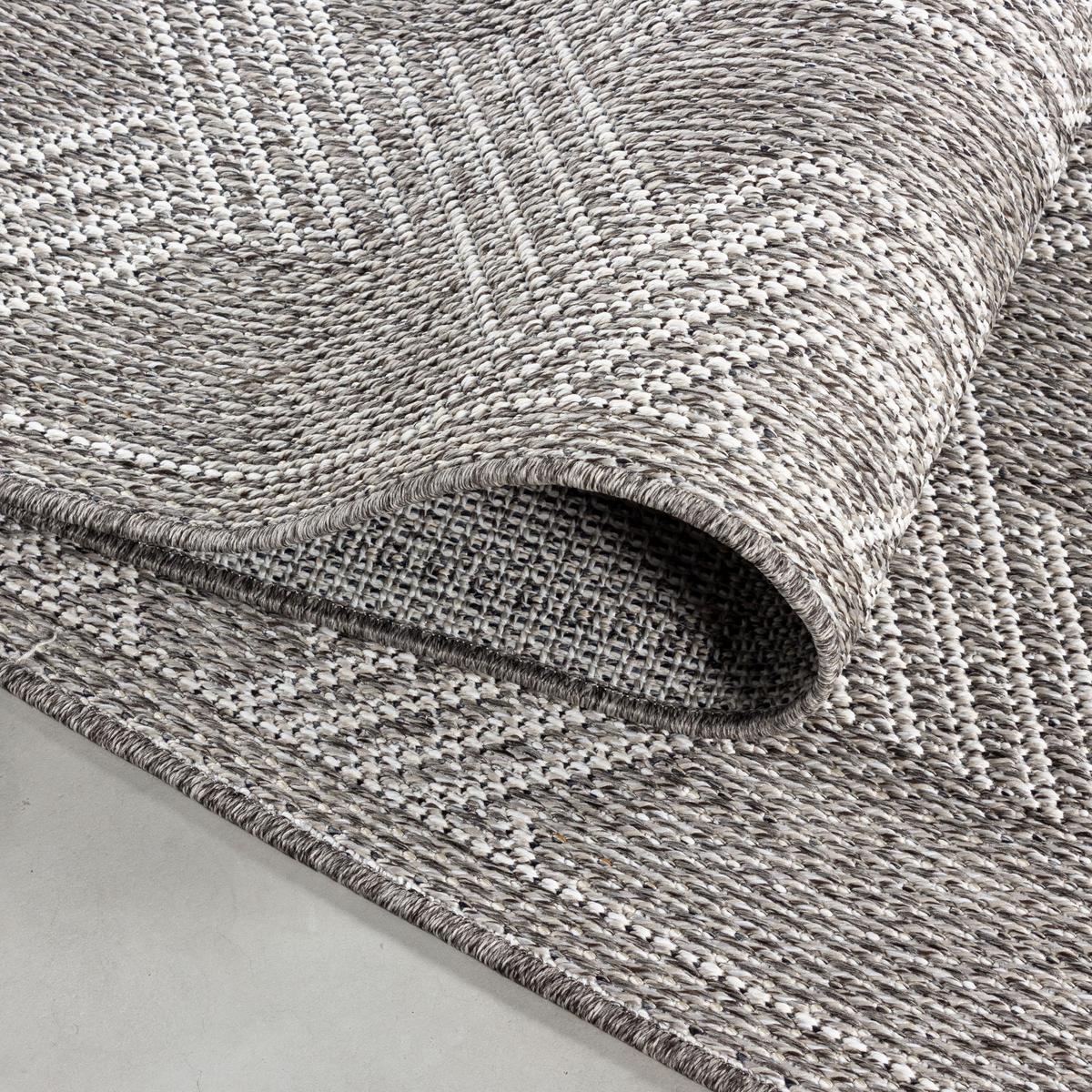 TEPPICH Outdoor LIRIA in Grau, geometrisch, 140 x 200 cm - Grau, Textil (200/140cm) - KADIMA DESIGN