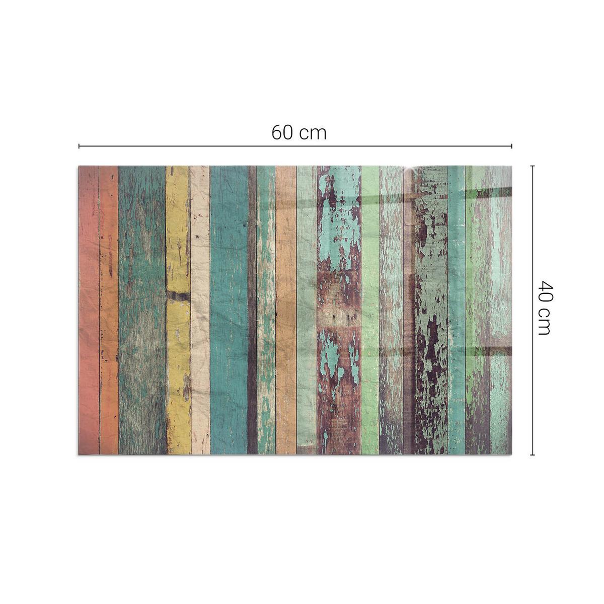 GLASPLATTE für Kamin 60x40 cm - Türkis, Glas (60/40/0.4cm) - TULUP