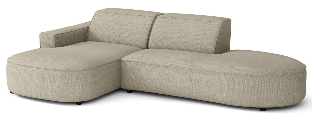 ECKSOFA Sallmo L-Form, 3-Sitzer, links 276 cm - Taupe/Schwarz, Kunststoff/Textil (276/166cm) - Selsey