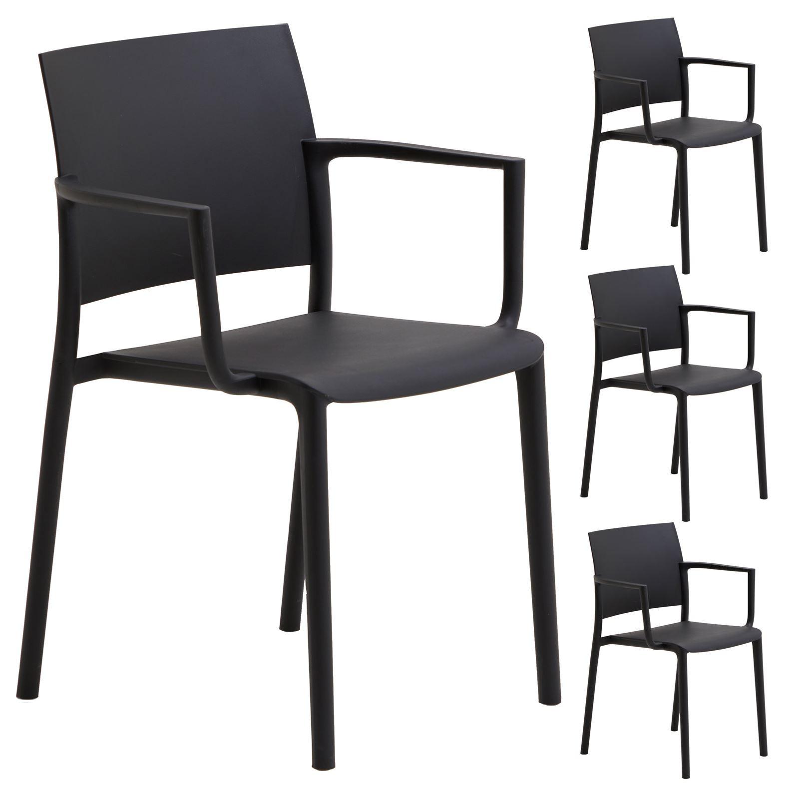 GARTENSTÜHLE TERRA 4er-Set schwarz - Schwarz, Textil (55/81/52cm) - IDIMEX