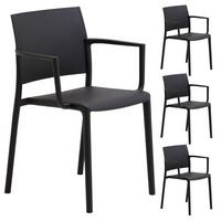 GARTENSTÜHLE TERRA 4er-Set schwarz - Schwarz, Textil (55/81/52cm) - IDIMEX