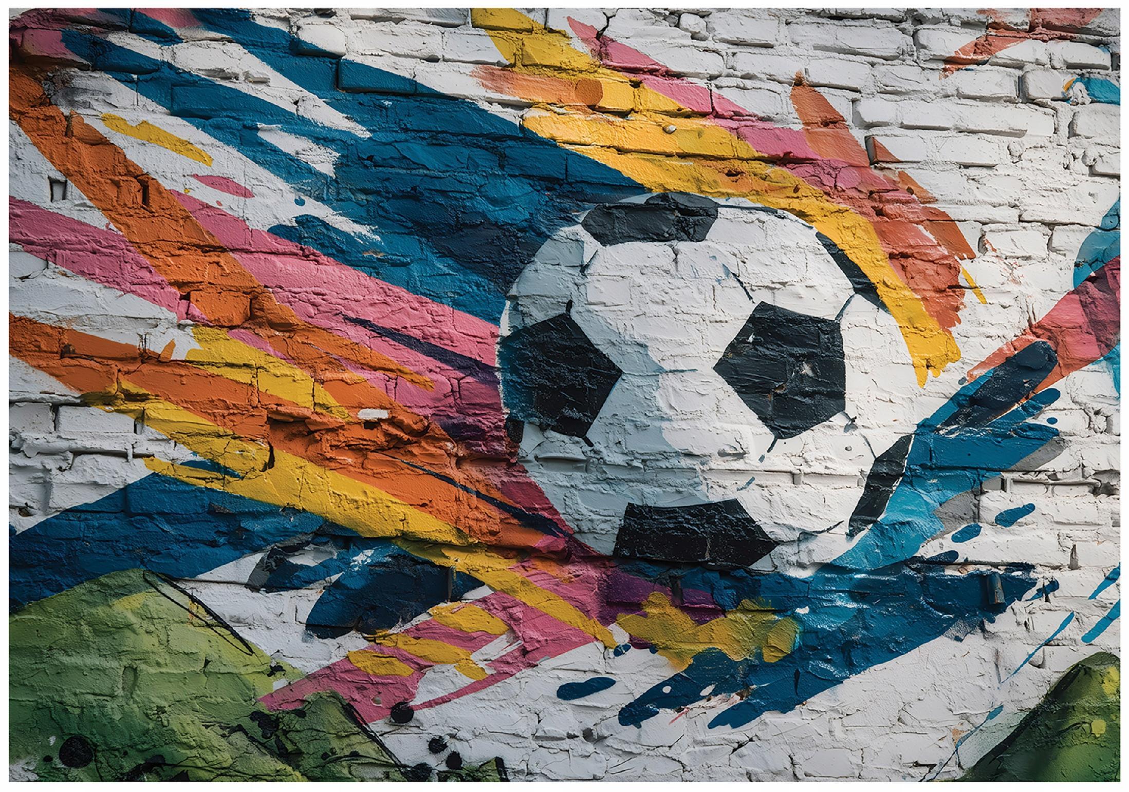FOTOTAPETE Jungen Fußball Bunt 200x140 cm - Multicolor, Papier (200/140cm) - Wallarena