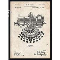 POSTER Schreibmaschine Patent A3 Rahmenlos - Klar, Papier (29.7/5/42cm) - Nacnic