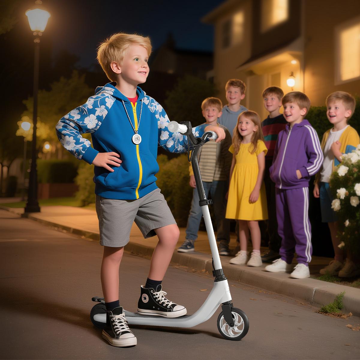 E-SCOOTER höhenverstellbarer Elektroroller bis 50kg ab 6 Jahren - Schwarz, Metall (95cm) - HOMCOM