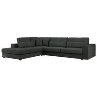 ECKSOFA Savona Dunkelgrau Strukture - links - Dunkelgrau/Schwarz, Kunststoff/Textil (316/249cm) - MKS
