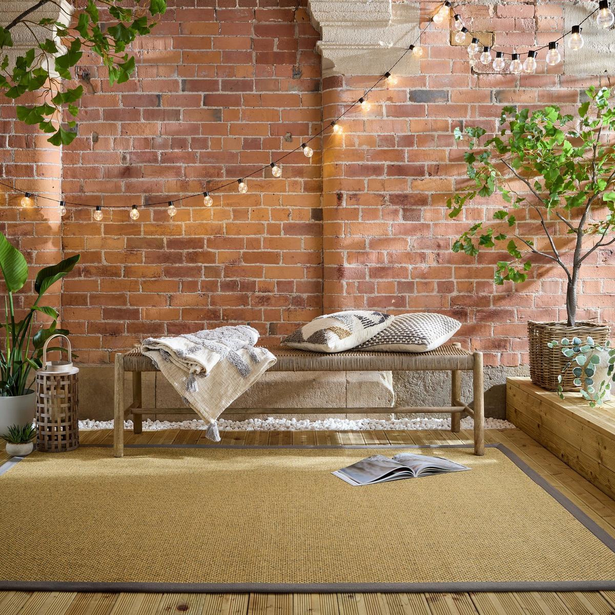 OUTDOORTEPPICH Waschbar KEER, mit Bordüre, Natur-Grau, 200 x 290 cm - Beige, Textil (200/290cm) - KADIMA DESIGN