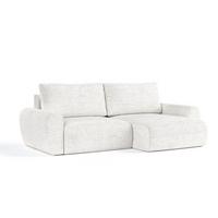 ECKSOFA OMARI mit Schlaffunktion Creme im Neve Stoff - Creme/Schwarz, Holz/Holzwerkstoff (253/153cm) - AltaBeds