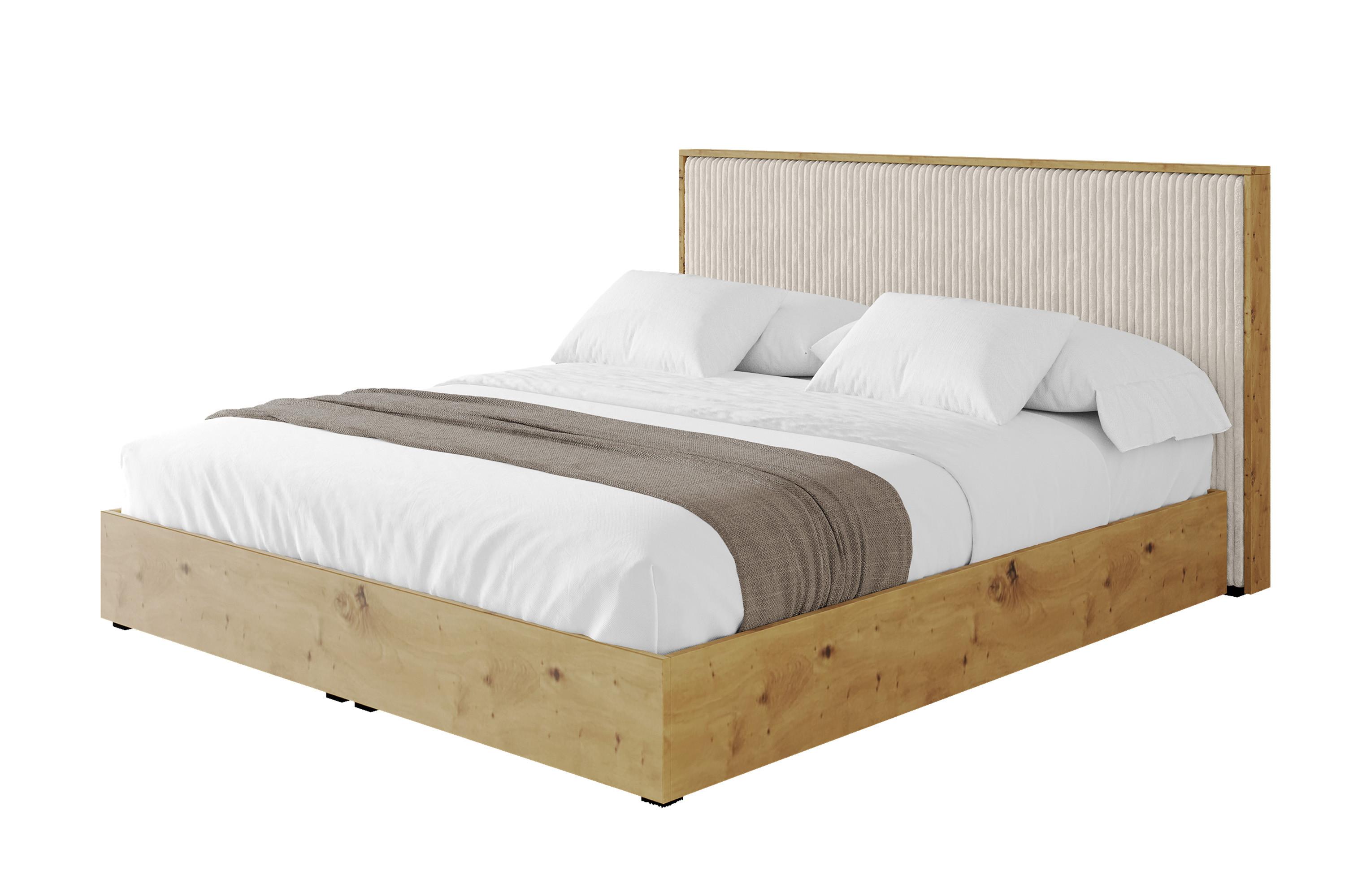 POLSTERBETT mit Bettkasten und Lattenrost, Boxbett mit Kopfteill und Stauraum ohne Matratze - ENZO10 120x200 Creme - Creme, Holzwerkstoff/Textil (120/200cm) - ALTDECOR