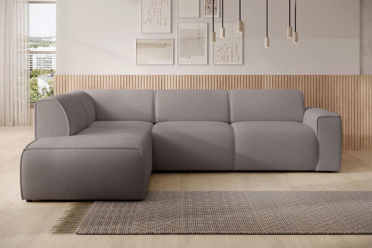 ECKSOFA Bouvi Graubraun links - Graubraun/Schwarz, Kunststoff/Textil (292/220cm) - Selsey