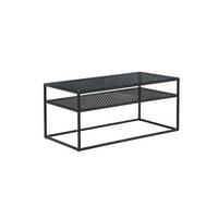 COUCHTISCH ALCUDIA, Einscheibensicherheitsglas, Schwarz, 100 x 50 x 45 cm - Schwarz, Glas/Metall (50/100/45cm) - KADIMA DESIGN