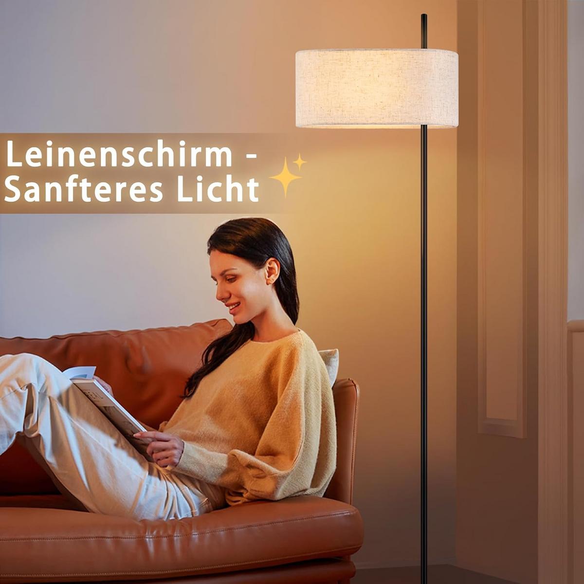 STEHLAMPE Xyvva 21.2/155.0/40.0 cm - Schwarz, Metall (40/21.2/155cm) - ZMH