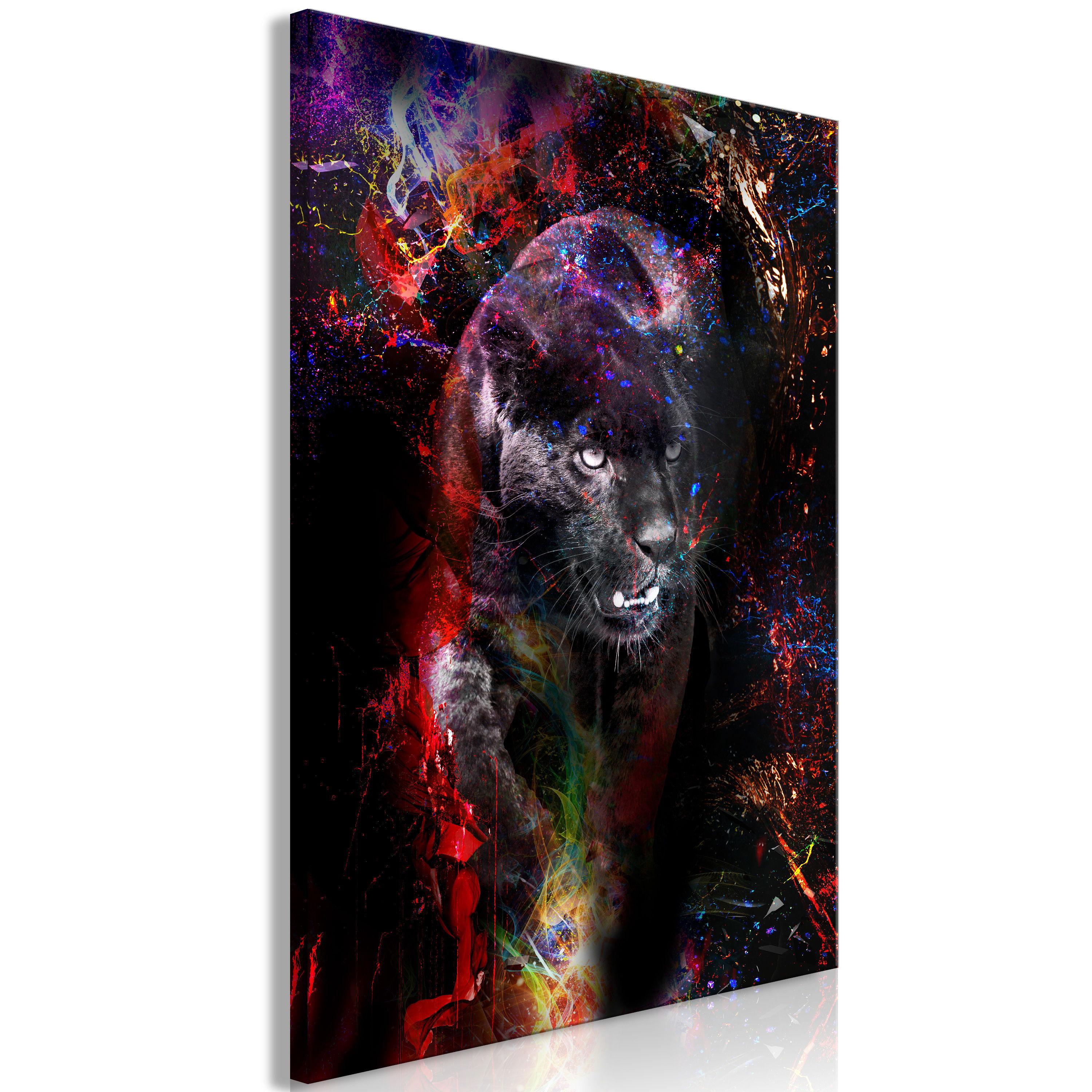 KUNSTDRUCK Schwarz 80/120 cm - Multicolor/Schwarz, Textil (80/120cm) - KUNSTLOFT