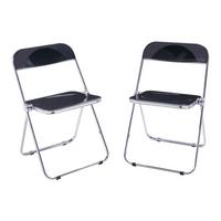 KLAPPSTUHL-SET Pornainen 2 TLG. - Schwarz, Kunststoff/Metall (46/74/47cm) - [en.casa]