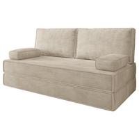 BETTSOFA SILAR aus Schaumstoff Cordstoff Creme Schlaffunktion - Creme, Textil (170/86/80cm) - MASSENO