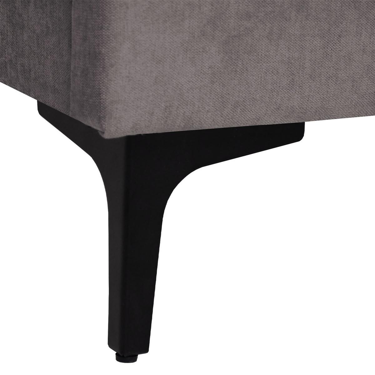 POLSTERBETT Sombra, Doppelbett 160x200 cm mit Schaumstoffmatratze 10 cm, Chenille-Stoff, Dunkelgrau - Dunkelgrau, Metall (160/200cm) - Beautysofa