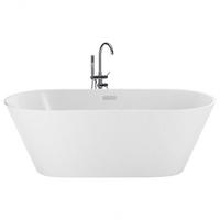 BADEWANNE FREISTEHEND 75x150x58 cm weiß Havana - Weiß, Kunststoff (75/58/150cm) - Beliani