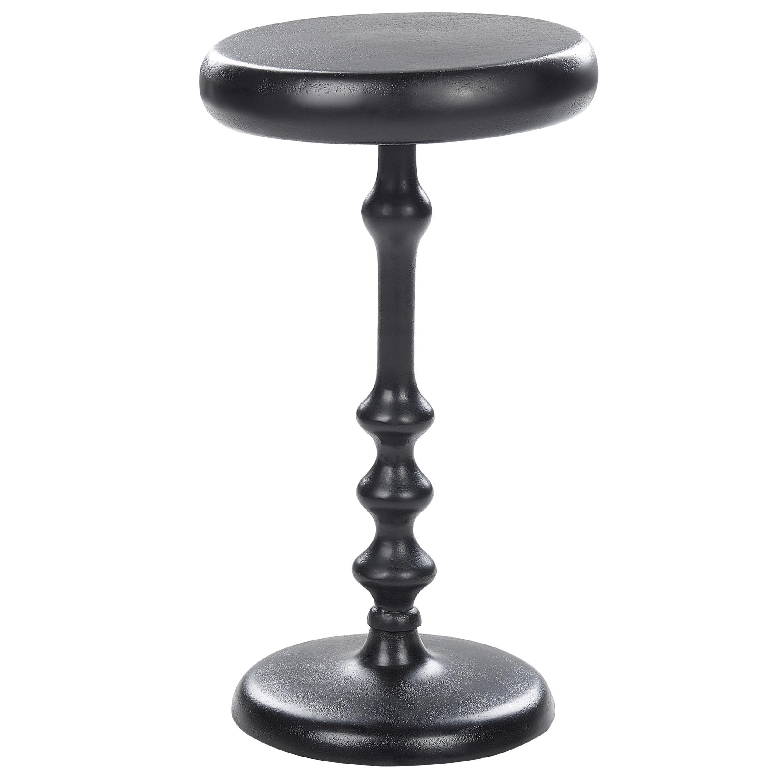 BEISTELLTISCH Aluminium schwarz rund 30 cm Atapo - Schwarz, Metall (30/30/55cm) - Beliani