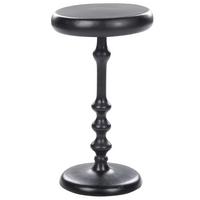 BEISTELLTISCH Aluminium schwarz rund 30 cm Atapo - Schwarz, Metall (30/30/55cm) - Beliani