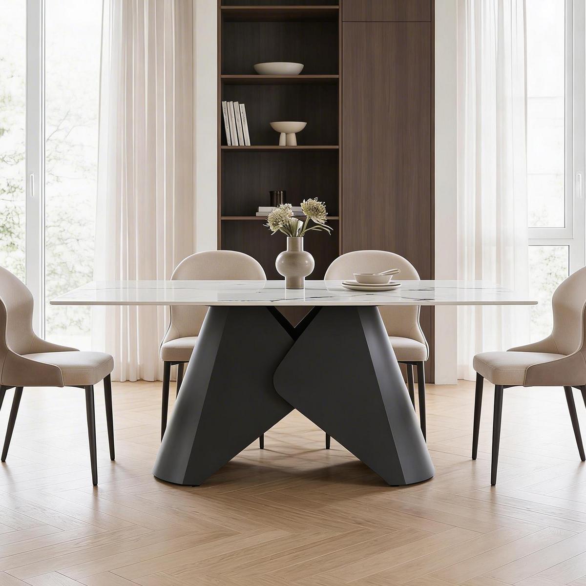 ESSTISCH LAZIO Marmor weiß - Weiß, Holzwerkstoff (90/180/75cm) - IDIMEX