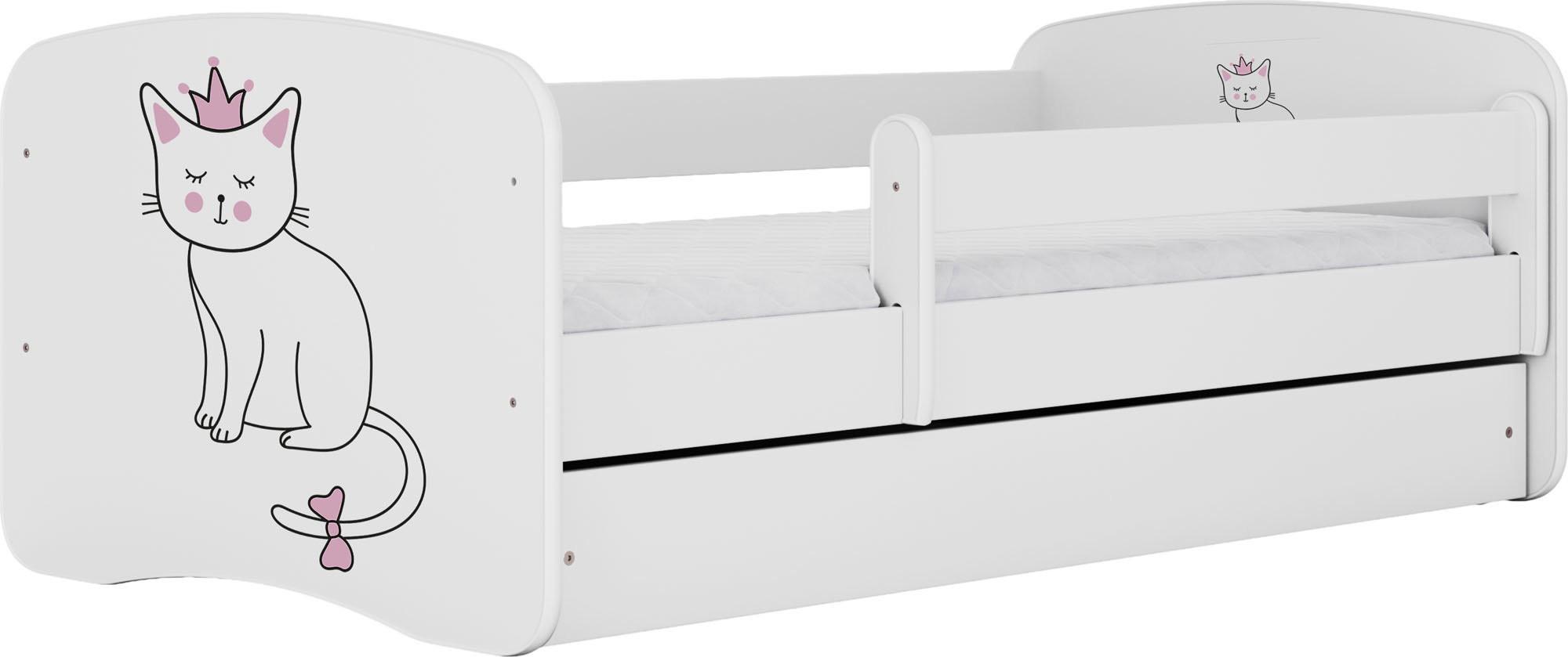 KINDERBETT Emily mit Schublade und Matratze, Weiß 80x160 cm - Altrosa, Holzwerkstoff (160/80cm) - WFL GROUP