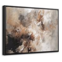 LEINWAND Bilder mit Rahmen - Farbe - Abstrakt - Beige - Kunst - 40x30 - Greige, Textil (40/30cm) - MuchoWow