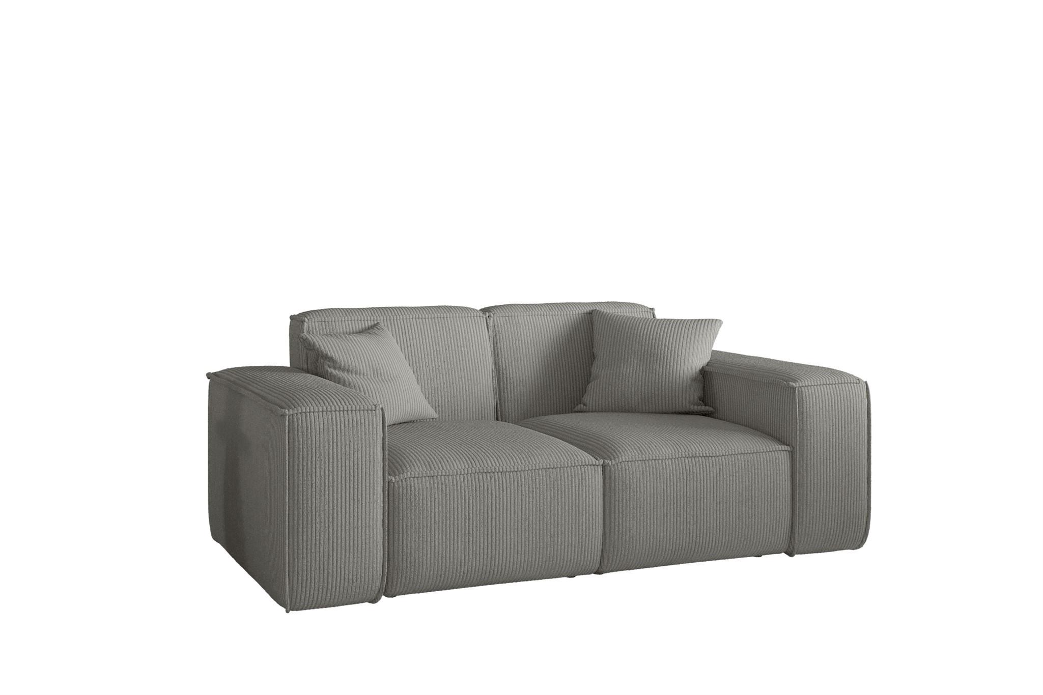 SOFA Celes Premium 2-sitzer Stoff Scala - Grau, Holzwerkstoff/Textil (186/73/88cm) - Fun Möbel