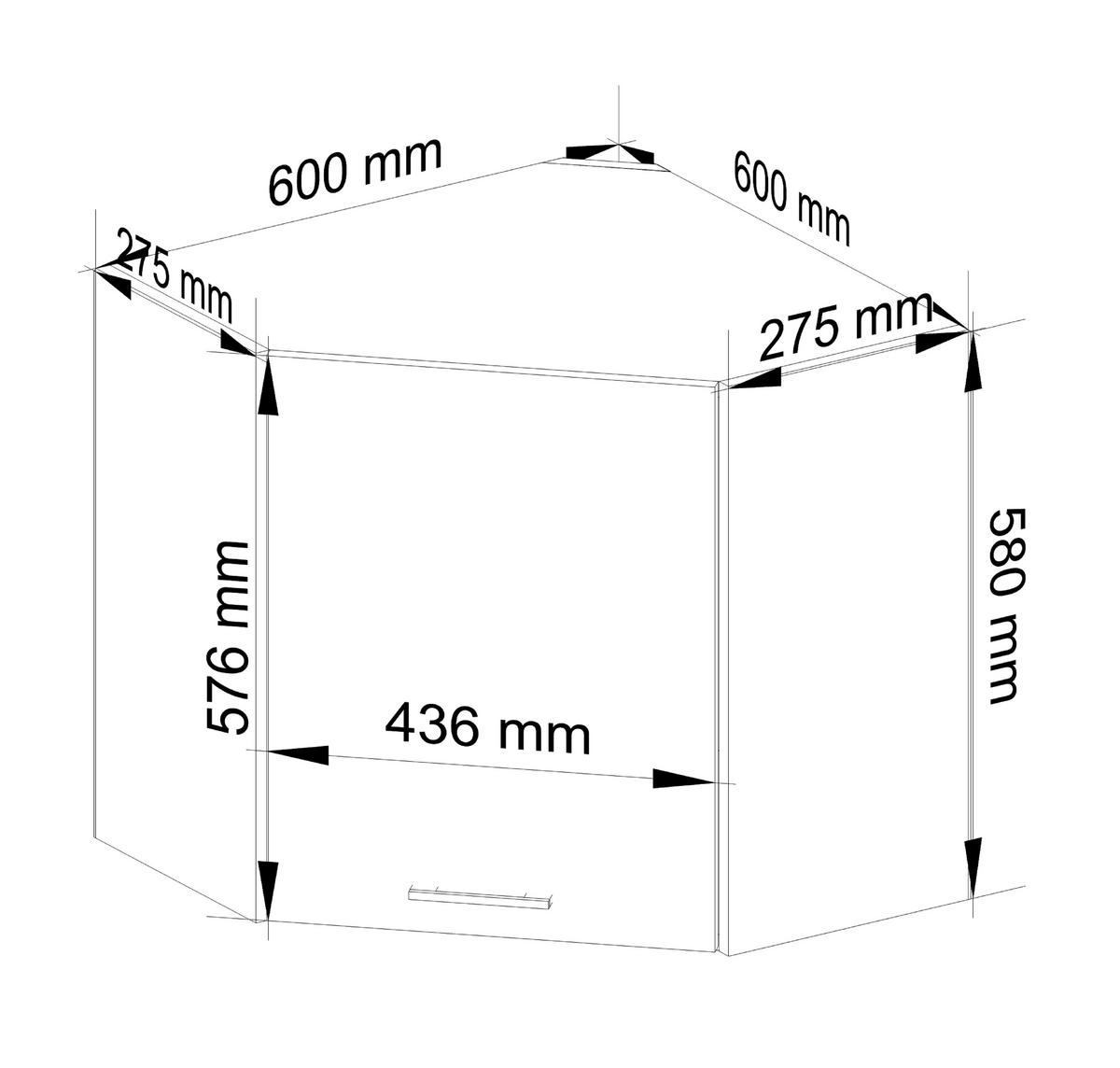 HÄNGESCHRANK Weiß, Graphit Grau 58/60/30 - Graphitfarben/Weiß, Holzwerkstoff (60/58/30cm) - RAUMHIRSCH FURNITURE