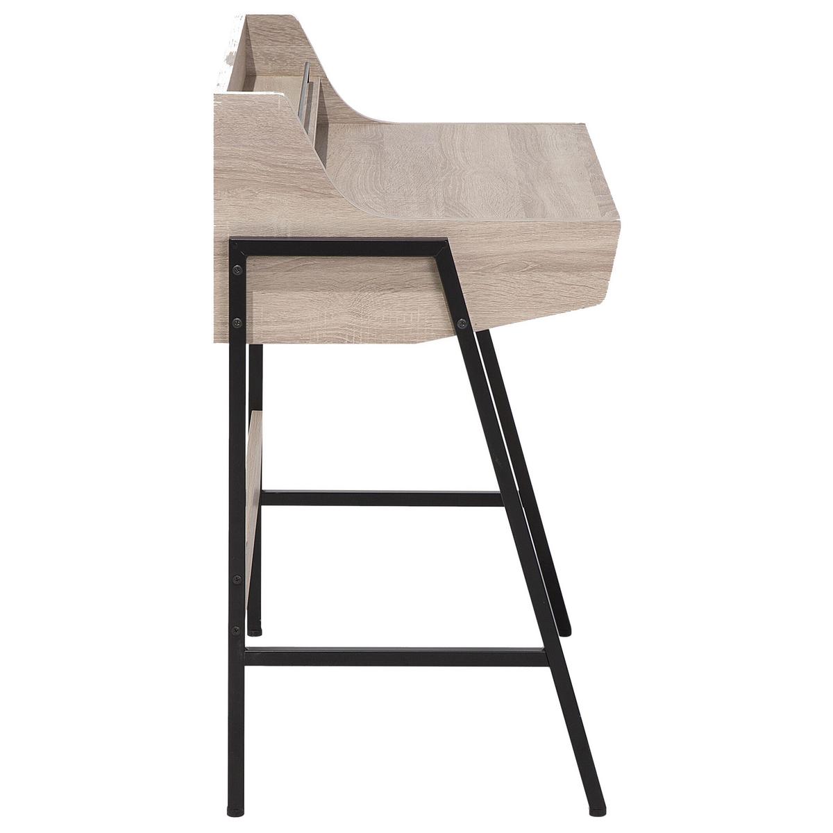 SCHREIBTISCH heller Holzfarbton 77/46/89 cm Broxton - Hellgrau, Holzwerkstoff (46/77/89cm) - Beliani