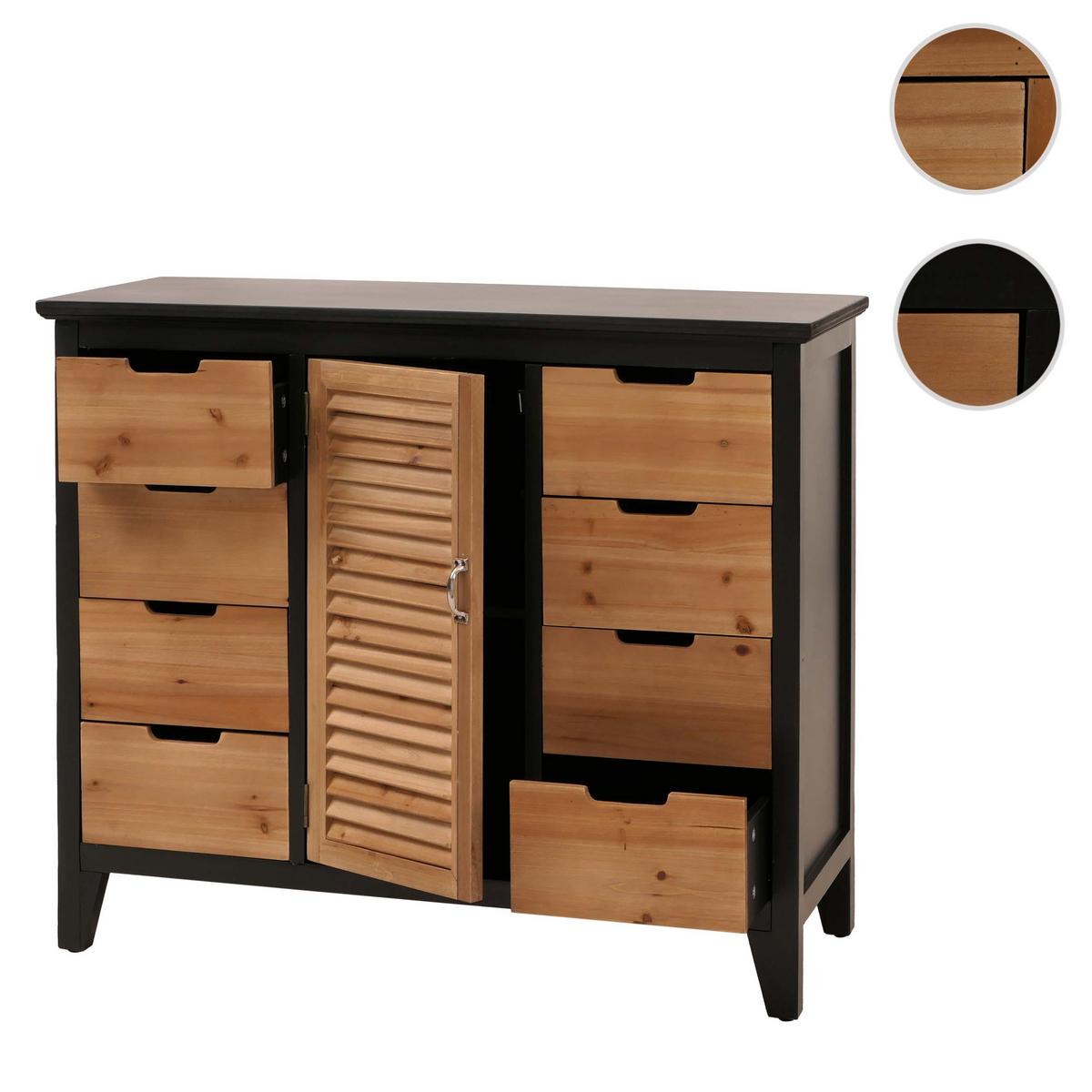APOTHEKERKOMMODE Schwarz - Schwarz, Holz (91/80/40cm) - MCW