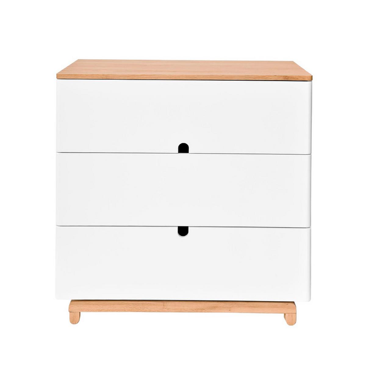 KINDERKOMMODE Weiß und Holz - Weiß, Holzwerkstoff (90/90/50cm) - Petits-meubles