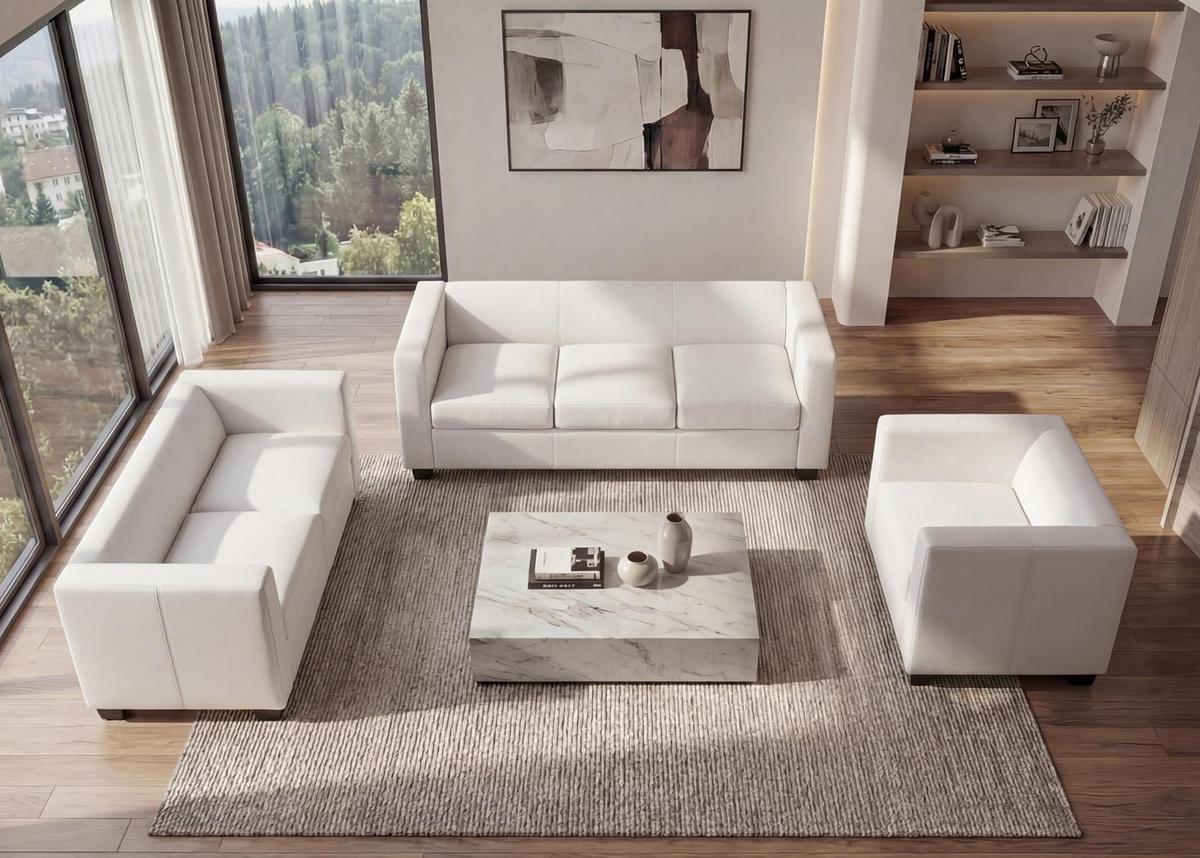 SOFAGARNITUR Reinweiß 3er-Set - Weiß, Textil (400/70/300cm) - MCW