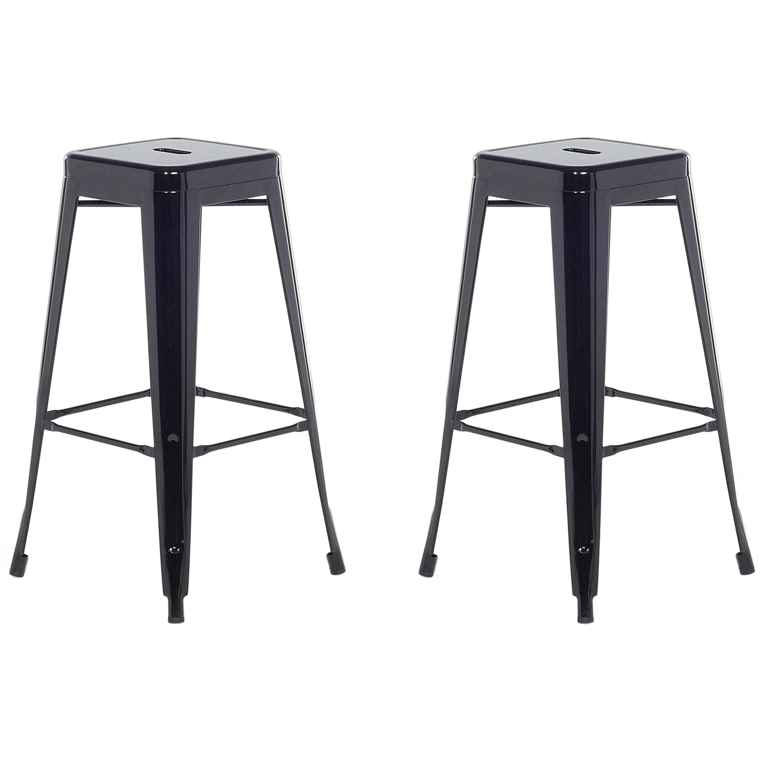 BARHOCKER 2er-Set Metall Schwarz Cabrillo - Schwarz, Metall (42/76/42cm) - Beliani