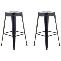 BARHOCKER 2er-Set Metall Schwarz Cabrillo - Schwarz, Metall (42/76/42cm) - Beliani