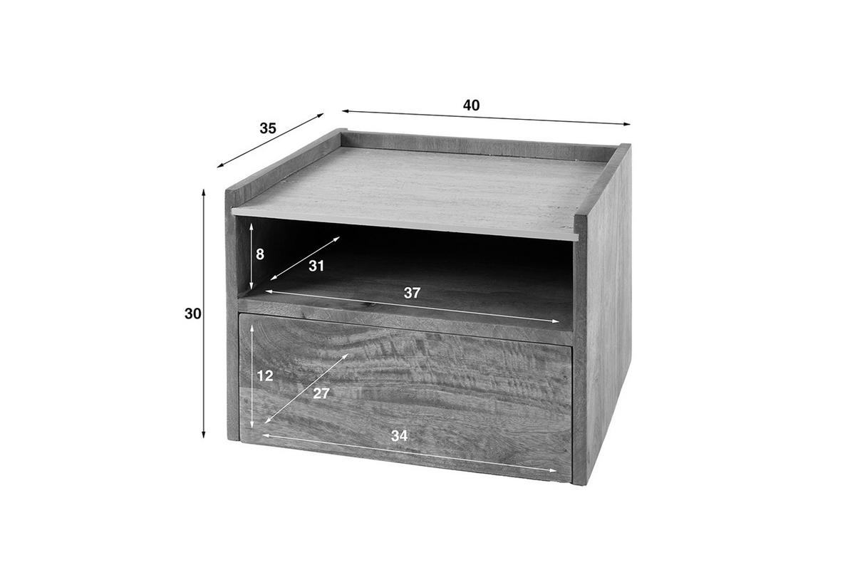 NACHTTISCH NORYN Holz Mango - Zwetschgeholzfarben, Holz (40/30/35cm) - KAWOLA