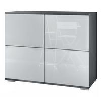 KOMMODE Rova Weiß Hochglanz - Weiß Hochglanz, Holzwerkstoff (92.5/75.5/35cm) - Vladon