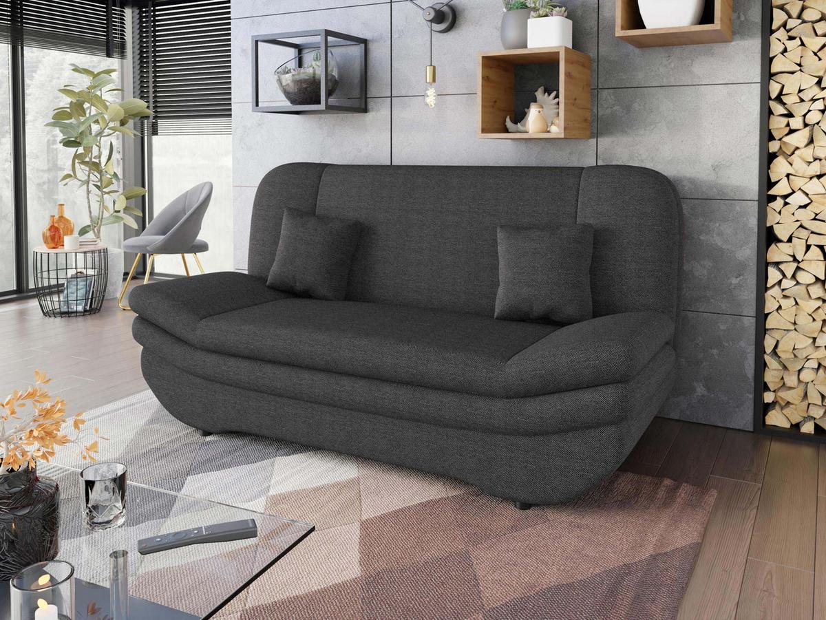 SCHLAFSOFA Weronika - Dunkelgrau/Schwarz, Holz/Kunststoff (200/95/90cm) - MIRJAN24