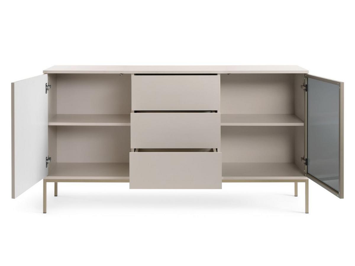 KOMMODE Kaschmir 154/83/39 cm Deo - Kaschmir/Champagner, Glas/Naturmaterialien (154/83/39cm) - Graingold