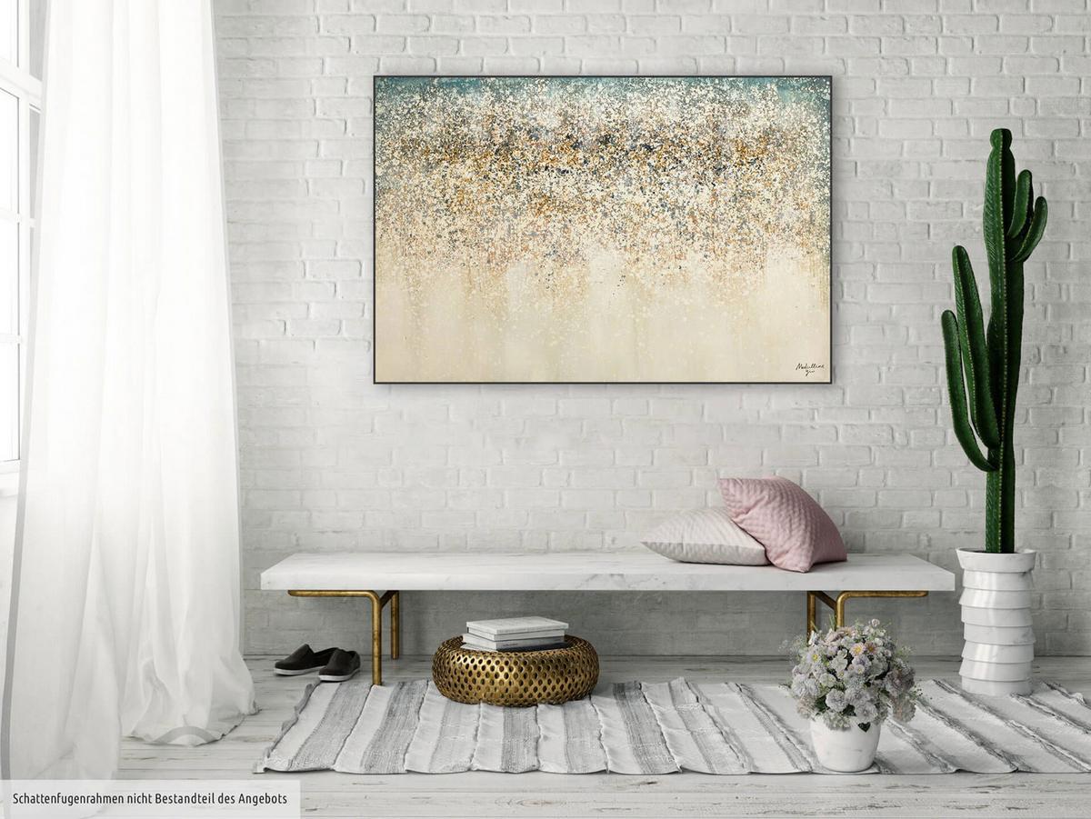 ÖLGEMÄLDE 120/80 cm - Blau/Beige, Holz/Textil (120/80cm) - KUNSTLOFT