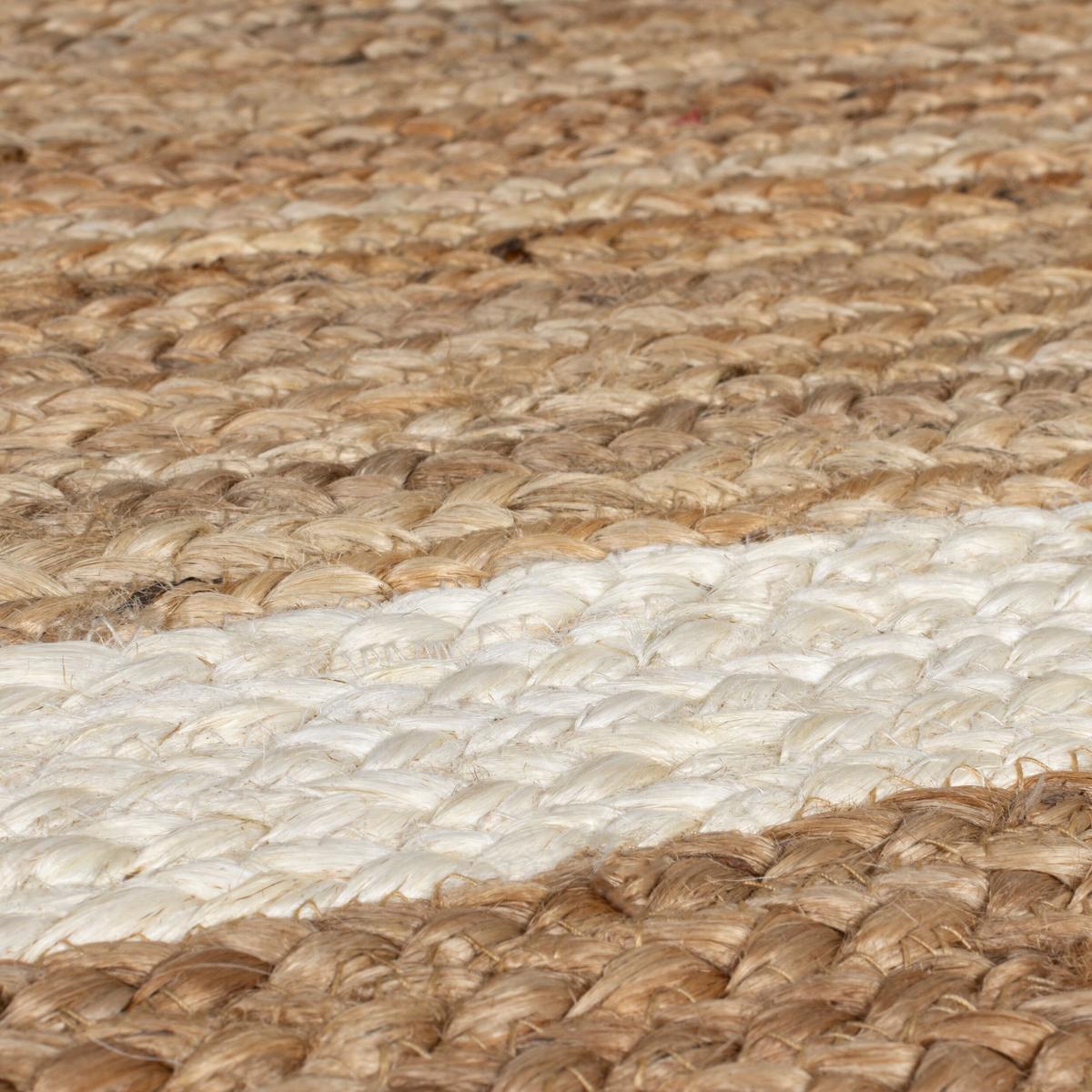 JUTETEPPICH handgewebt PLYM, geometrisch, Braun-Beige, 160 x 230 cm - Braun, Naturmaterialien (230/160cm) - KADIMA DESIGN