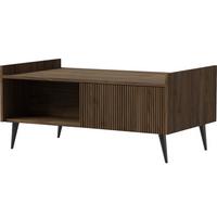 COUCHTISCH Arysa Nussbaum Braun Holzoptik 100/45/60 cm - Walnussfarben/Schwarz, Holzwerkstoff/Metall (60/100/45cm) - WFL GROUP