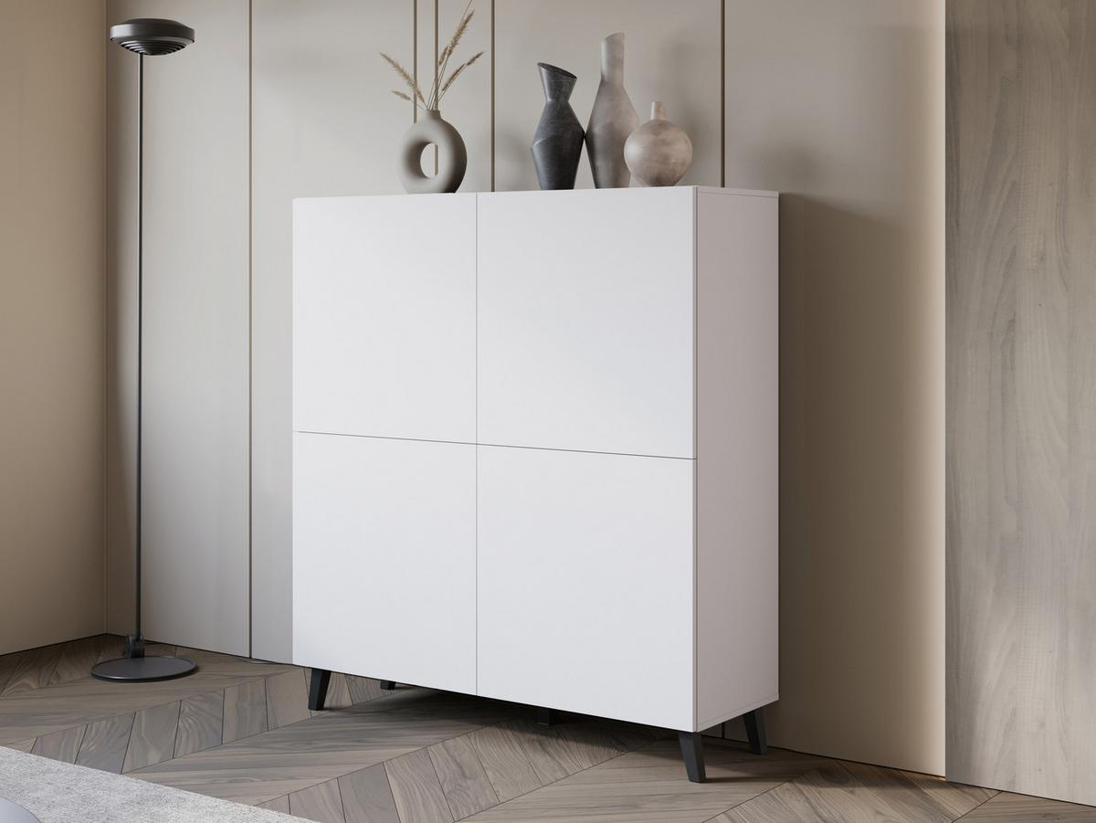 HIGHBOARD Phuket 120 - Schwarz/Weiß, Holzwerkstoff/Kunststoff (120/130/39cm) - MIRJAN24