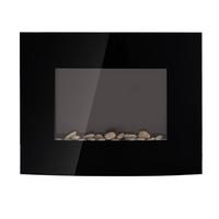 ELEKTROKAMIN, 2 Leistungsstufen einstellbar, 900/1800 W LED, Edelstahl, Schwarz - Schwarz, Metall (11.4/52/65cm) - HOMCOM