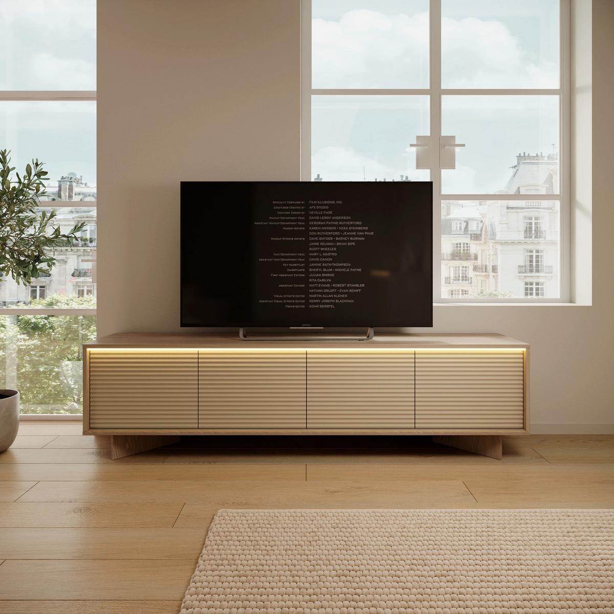 TV-LOWBOARD Semi 203 cm - Beige, Holzwerkstoff (203.9/54.4/40cm) - Selsey