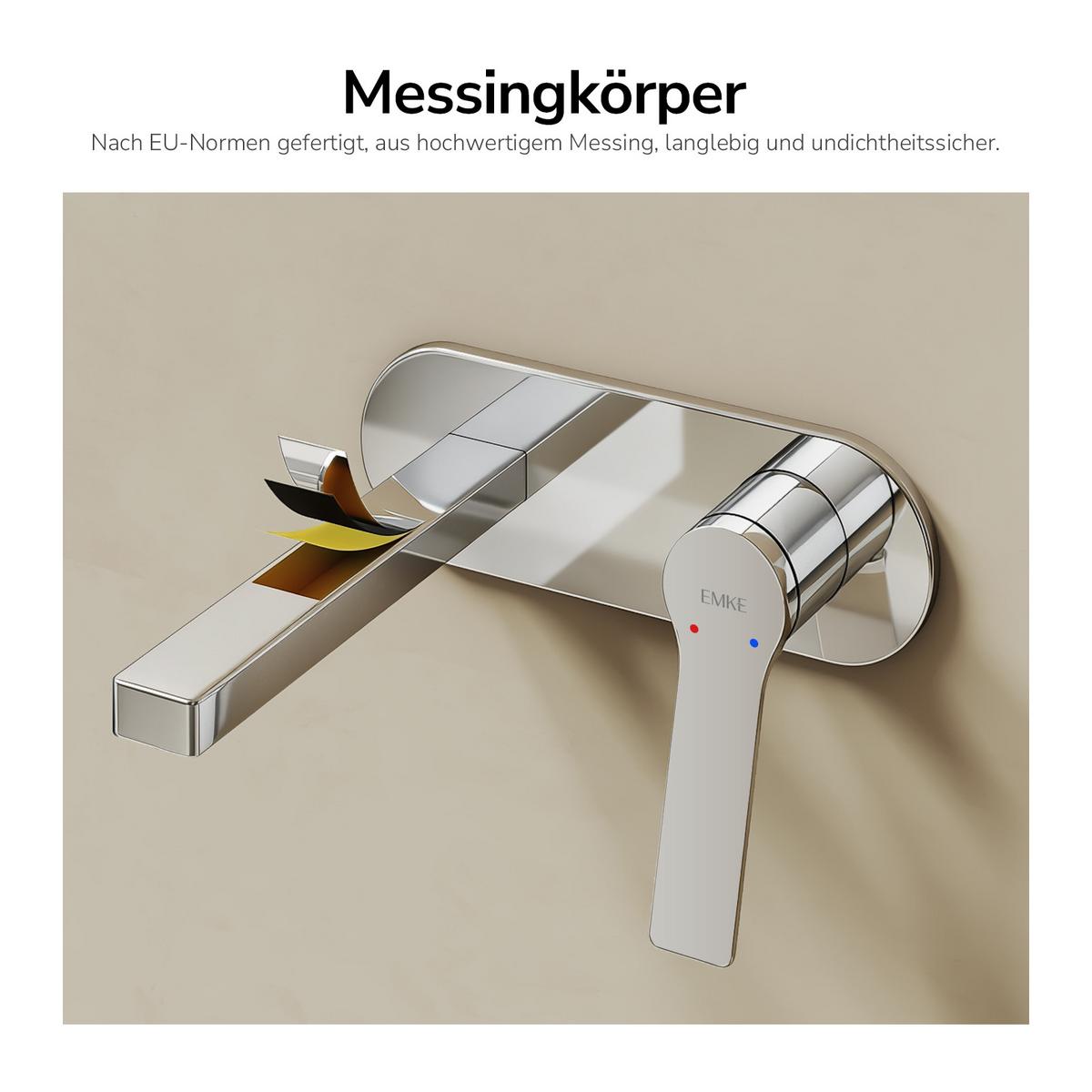 WASCHTISCHARMATUR mit Luftsprudler Messing verchromt - Chromfarben, Metall (21/7/28.8cm) - EMKE