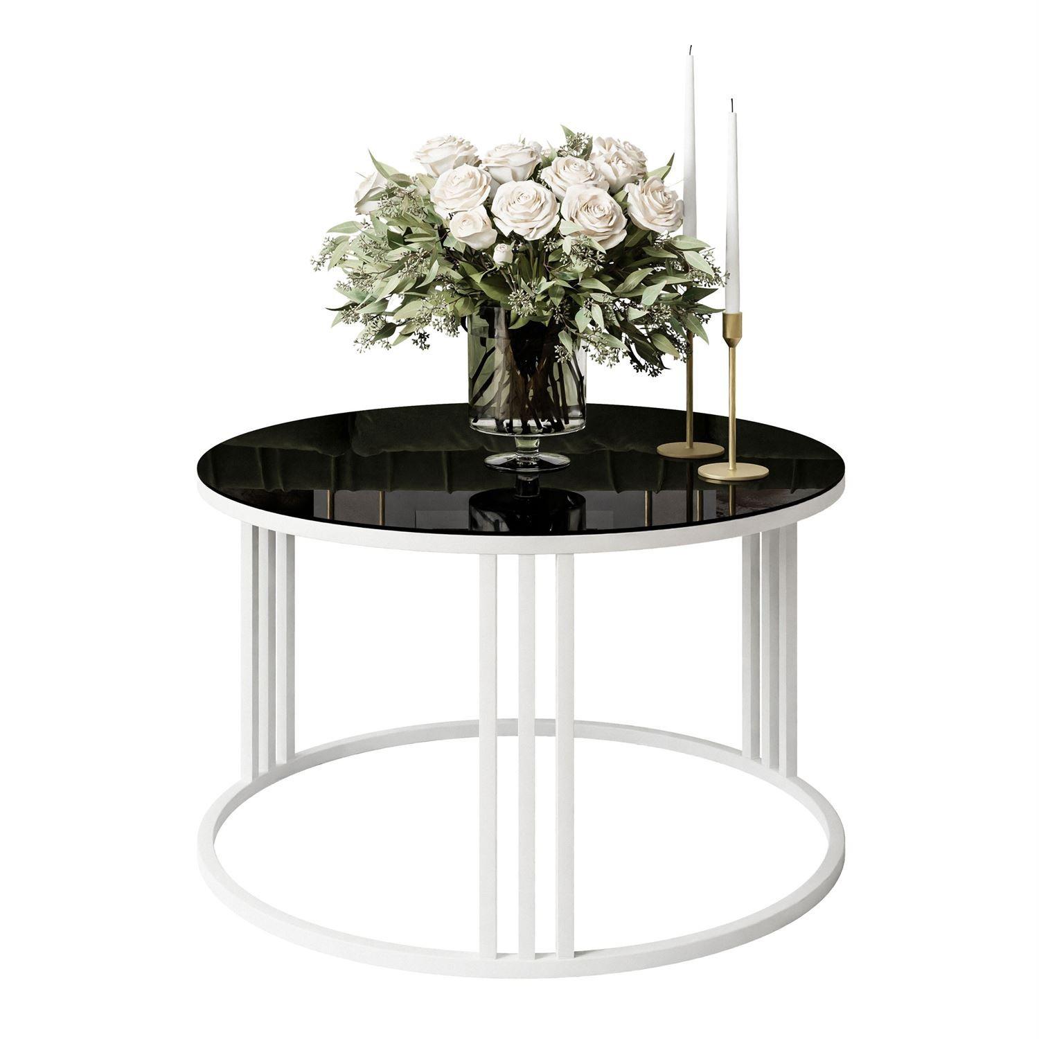 COUCHTISCH LORI GLASS - Schwarz/Weiß, Glas (70/70/47cm) - Lookway