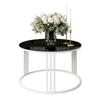 COUCHTISCH LORI GLASS - Schwarz/Weiß, Glas (70/70/47cm) - Lookway